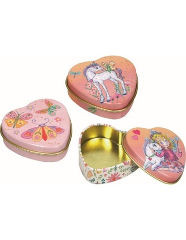 Klein metalen blikje hart 3 designs