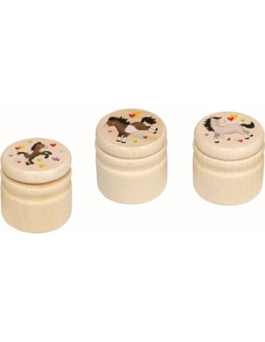 Houten doosje voor tandjes of haarlokje