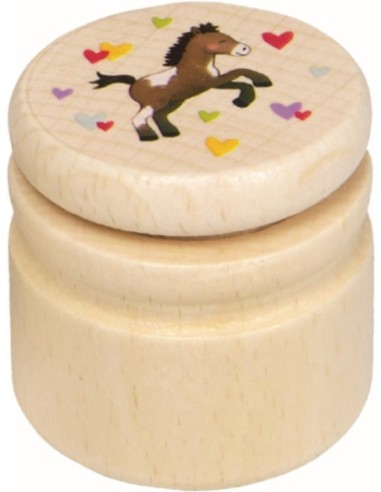 Houten doosje voor tandjes of haarlokje