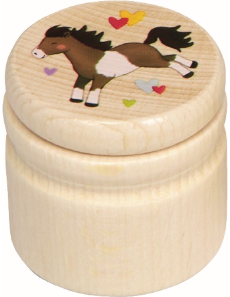 Houten doosje voor tandjes of haarlokje