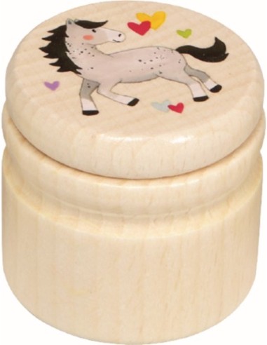 Houten doosje voor tandjes of haarlokje