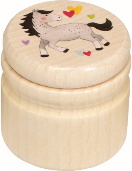 Houten doosje voor tandjes of haarlokje