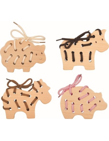 Houten veterspel 4 designs