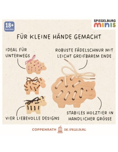 Houten veterspel 4 designs