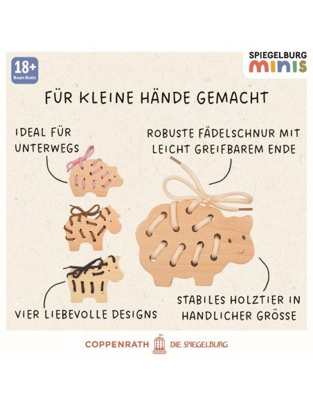 Houten veterspel 4 designs