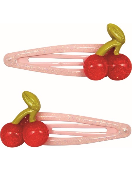 Haarclips 3 designs ijsjes, kersen, muffins set van 2