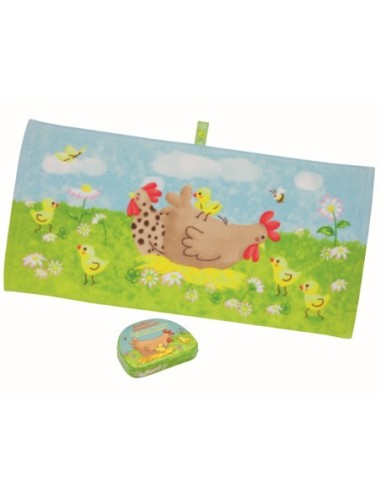 Magische handdoek kip met kuikens