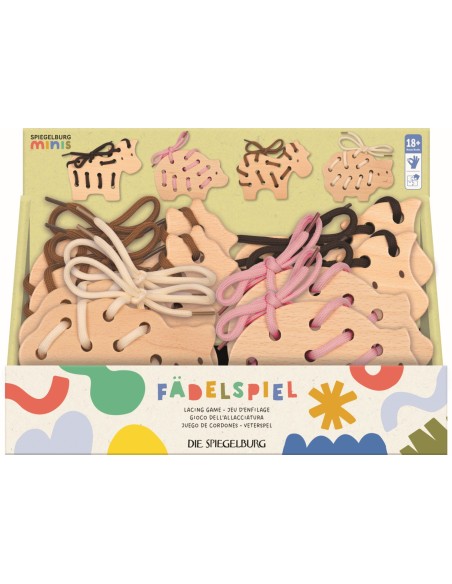 Houten veterspel 4 designs