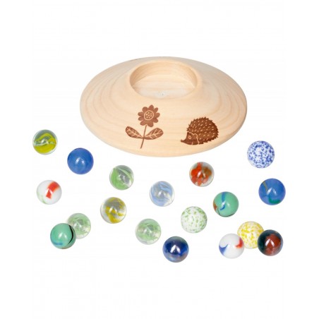 Knikkerspel met houten bord