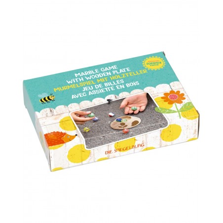 Knikkerspel met houten bord