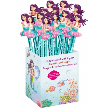 Neon roze potlood met figuurtje