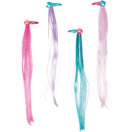 Glitterhighlights zeemeermin 30 cm set van 4 haarclips
