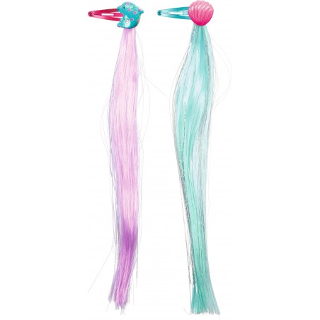 Glitterhighlights zeemeermin 30 cm set van 4 haarclips