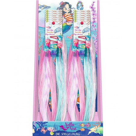 Glitterhighlights zeemeermin 30 cm set van 4 haarclips