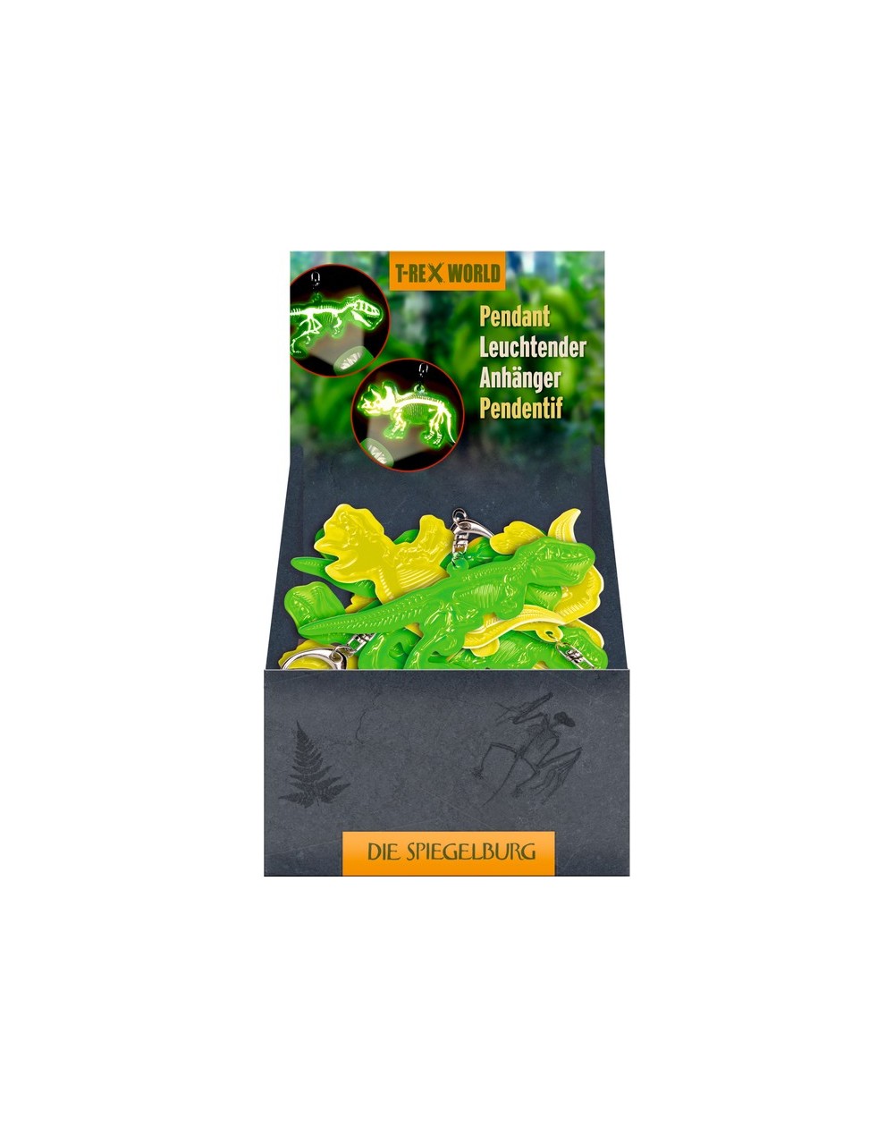 Sleutelhanger dino skelet glow in the dark