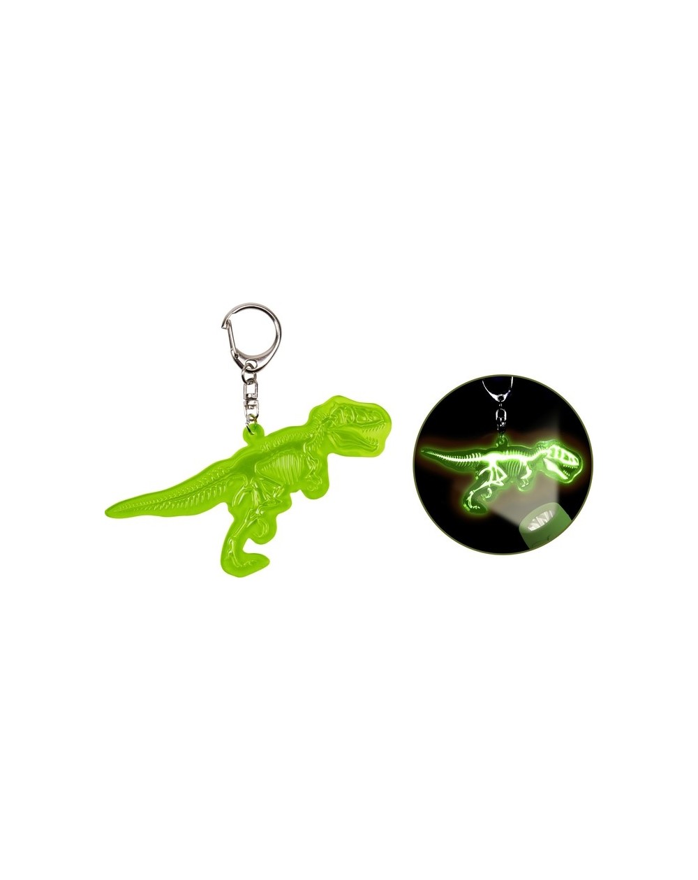 Sleutelhanger dino skelet glow in the dark