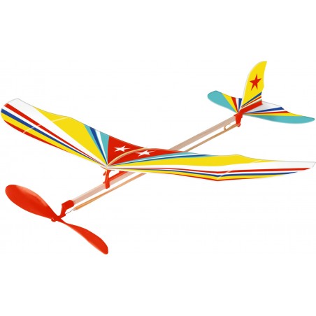 Zweefvliegtuig met rubber motor